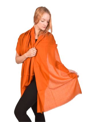 Luxusný šál z jemnej kašmírovej vlny, oranžová, 200x70cm