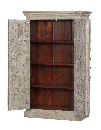 Skriňa z mangového dreva, staré teakové dvere s kovaním, 101x51x170cm