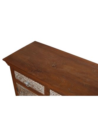 Komoda z teakového dreva, ručné rezby, 176x45x95cm