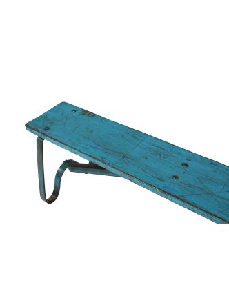 Lavička z teakového dreva, železnej nohy, 153x40x45cm