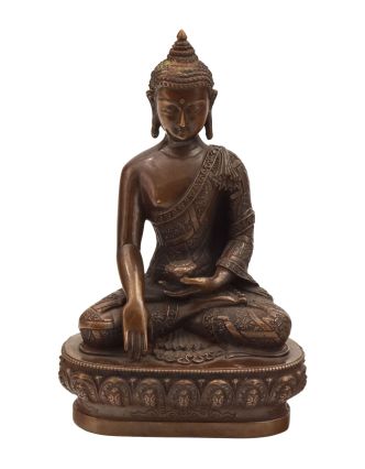 Budha Šakjamúni, kovová soška, 10x7x15cm