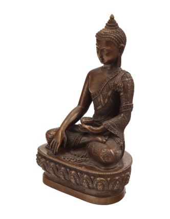 Budha Šakjamúni, kovová soška, 10x7x15cm