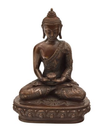 Budha Amithába, kovová soška, 11x7x15cm