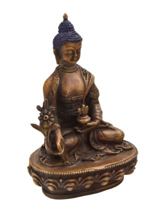 Uzdravujúca Budha, kovová soška, 7x5x10cm