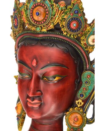 Maska Tara, ručne maľovaná, živica, 22x10x36cm