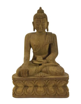 Drevená soška Budha Šakjamúni, ručné práce, 30cm