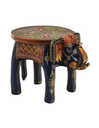 Drevený slon, ručne maľovaný, 34x24x24cm
