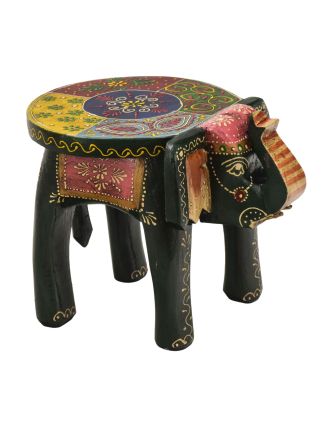 Drevený slon, ručne maľovaný, 28x20x20cm