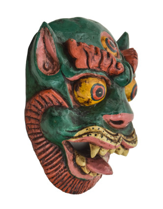 Drevená maska, snežný lev, ručne maľovaná, 19x20cm