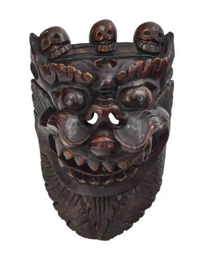Drak, drevená maska, antik patina, 27x20x32cm