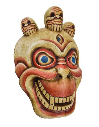 Lebka, drevená maska, ručne maľovaná, 26x15x38cm