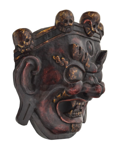 Drevená maska, "Bhairab", antik patina, 30x15x30cm