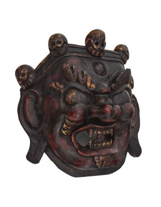 Drevená maska, "Bhairab", antik patina, 30x15x30cm