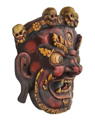 Drevená maska, "Bhairab", antik patina, 31x14x32cm