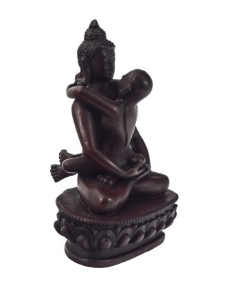Budha Shakti, živica, červená patina, 11x9x17cm
