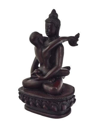 Budha Shakti, živica, červená patina, 11x9x17cm