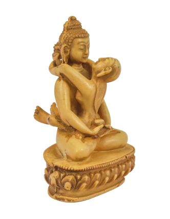 Budha Shakti, živica, svetlý, antik patina, 9x8x13cm