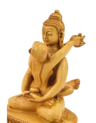 Budha Shakti, živica, svetlý, antik patina, 9x8x13cm