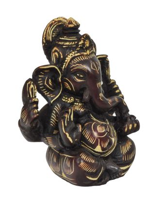 Ganesh, vínový, ručne zdobený, živica, 8cm