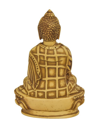 Budha Šákjamúni, ručne vyrezávaný, svetlo hnedý, 7x5x10cm