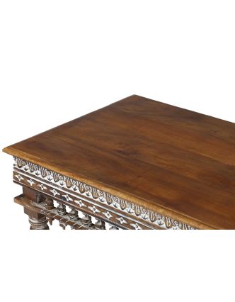 Konferenčný stolík z mangového dreva, ručné rezby, 120x61x46cm