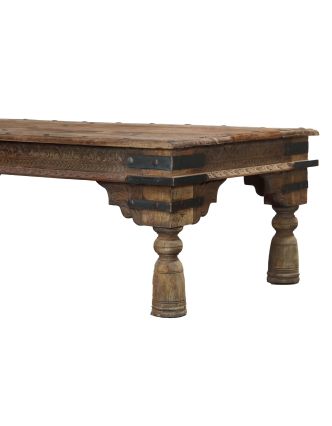 Starý stolík z teakového dreva, 152x77x47cm