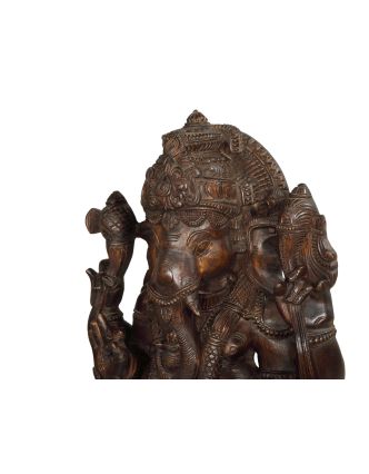 Ganéš, drevená ručne vyrezaná socha, 46x17x91cm