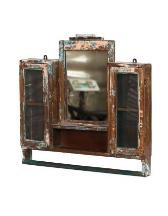 Stará kúpeľňová skrinka so zrkadlom, 67x12x68cm