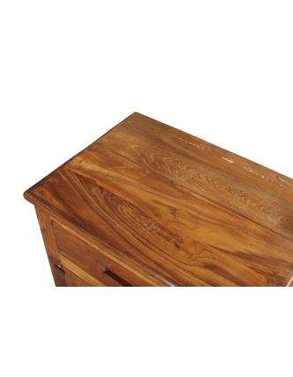 Malá presklená skrinka z teakového dreva, 51x36x73cm