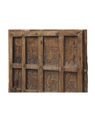 Drevený panel z teakového dreva, staré dvere, 85x5x142cm