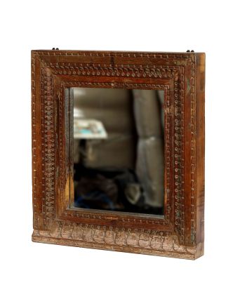 Zrkadlo v ráme z teakového dreva, 63x8x68cm