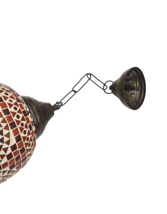 Sklenená mozaiková lampa, orazová, ručná práca, priemer 19cm, výška 27cm
