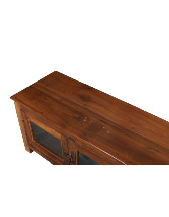 Presklená skrinka z teakového dreva, 170x39x47cm