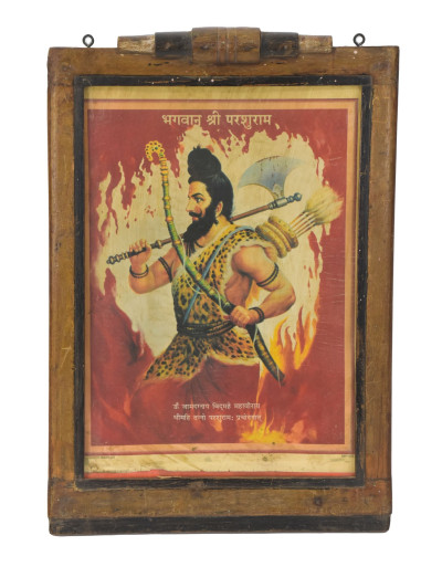 Starý obraz v teakovom ráme, Parašurama, 64x2x43cm