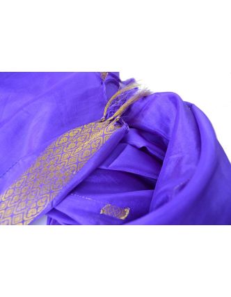 Šatka - polyester, sárí, kráľovská modrá, 177x57cm