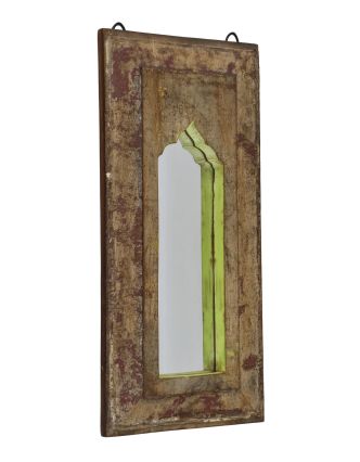 Zrkadlo v ráme z teakového dreva, 24x4x50cm