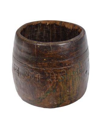 Stará drevená nádoba, 13x13x14cm