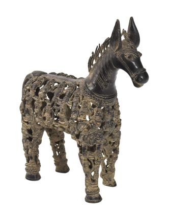 Socha koňa "Tribal Art", mosadz, 35cm