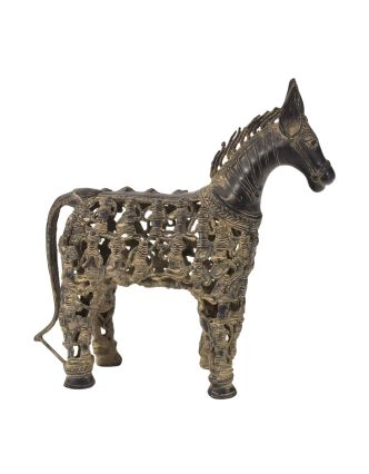 Socha koňa "Tribal Art", mosadz, 35cm