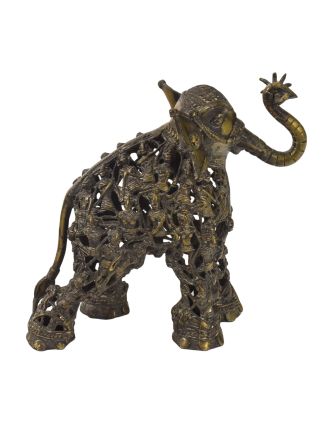 Socha slona "Tribal Art", mosadz, 29cm