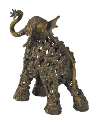 Socha slona "Tribal Art", mosadz, 29cm