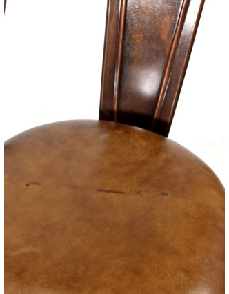 Kovová stolička s koženým čalúnením, 48x53x94cm