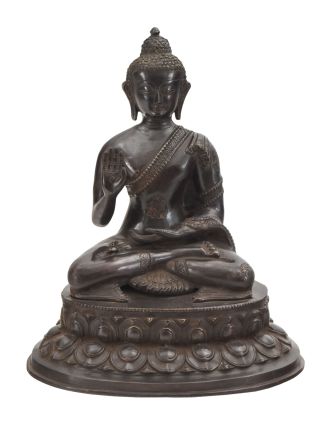 Budha Amoghasiddhi, mosadzná socha, 35cm