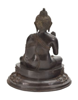 Budha Amoghasiddhi, mosadzná socha, 35cm