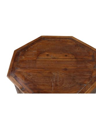 Stolík z teakového dreva s úložným priestorom, 68x68x55cm