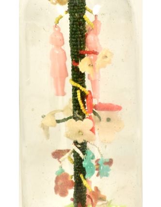 Antik sklenená fľaša so stromom života, 7x7x26cm