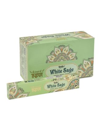 Vonné tyčinky, White Sage, Aromas of India, 23cm, 15g, (Poojas)