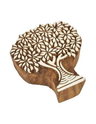Vvyrezávaná pečiatka "Strom života", palisander, 8,5x9,5cm