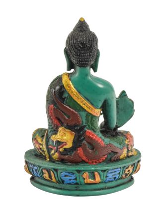 Soška Medicine Budha, zelený, ručne maľovaný, 14cm