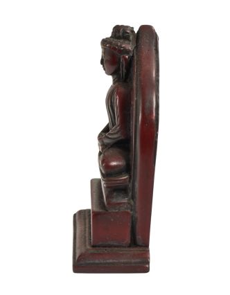 Budha Amithaba, tmavo červený, živica, 13cm